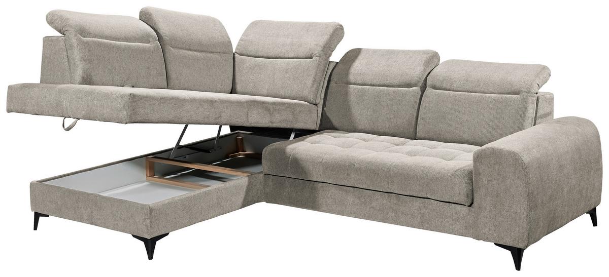 Ecksofa Rockdale Grau S: 200x282 cm - Schwarz/Grau, KONVENTIONELL, Textil (200/282cm) - MID.YOU