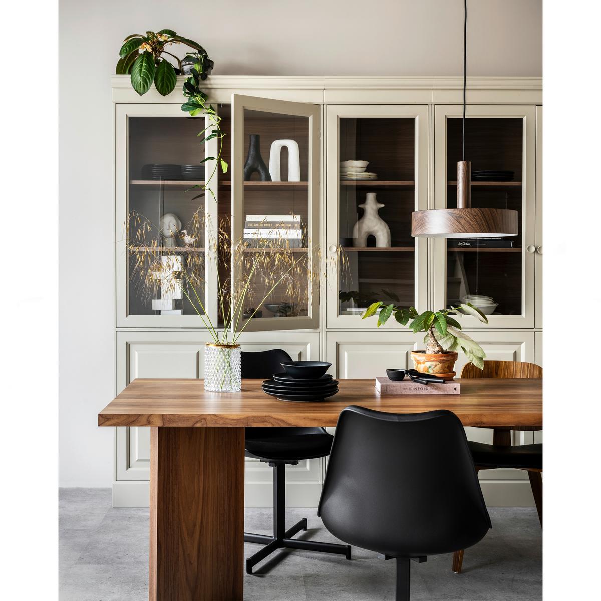 Vitrine Chow Grau B: 105cm - Grau, Design, Holz (105/215/40cm) - Livetastic