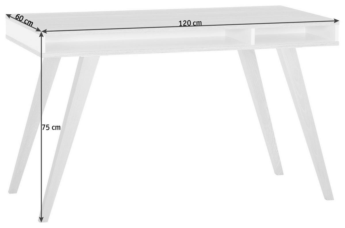 Ifjúsági Íróasztal Victor - tölgyfa/fehér, Design, faalapú anyag (120/60/75cm) - Livetastic