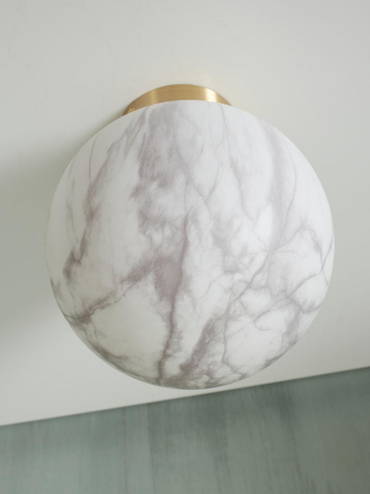 Deckenleuchte Carrara D: 22 Cm 1-Flammig - Goldfarben/Weiß, Basics, Glas/Metall (22cm) - It's about Romi