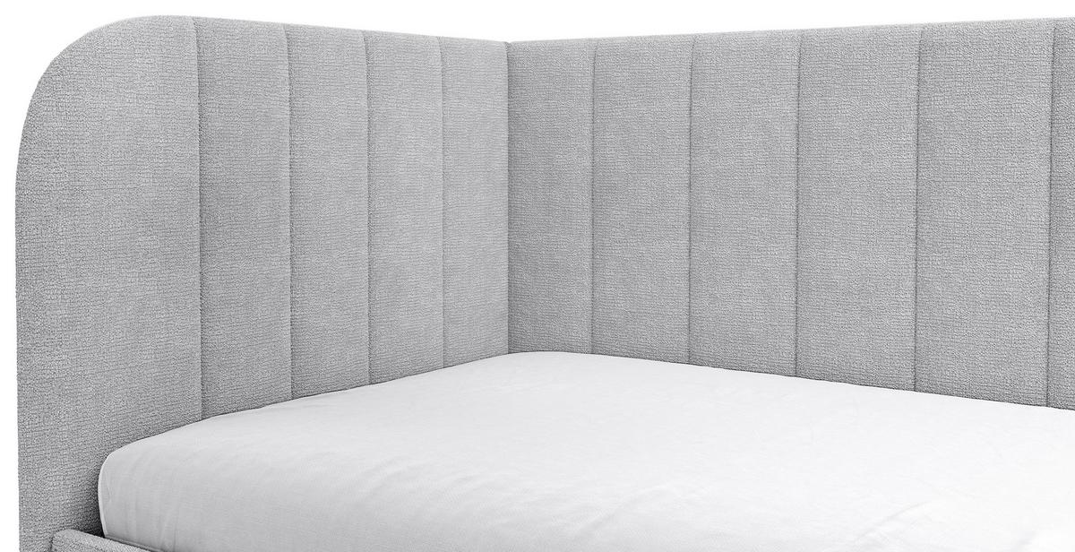 Polsterbett Millow Links Grau Lf: 90x200 Cm - Schwarz/Grau, MODERN, Holz/Holzwerkstoff (90/200cm) - MID.YOU