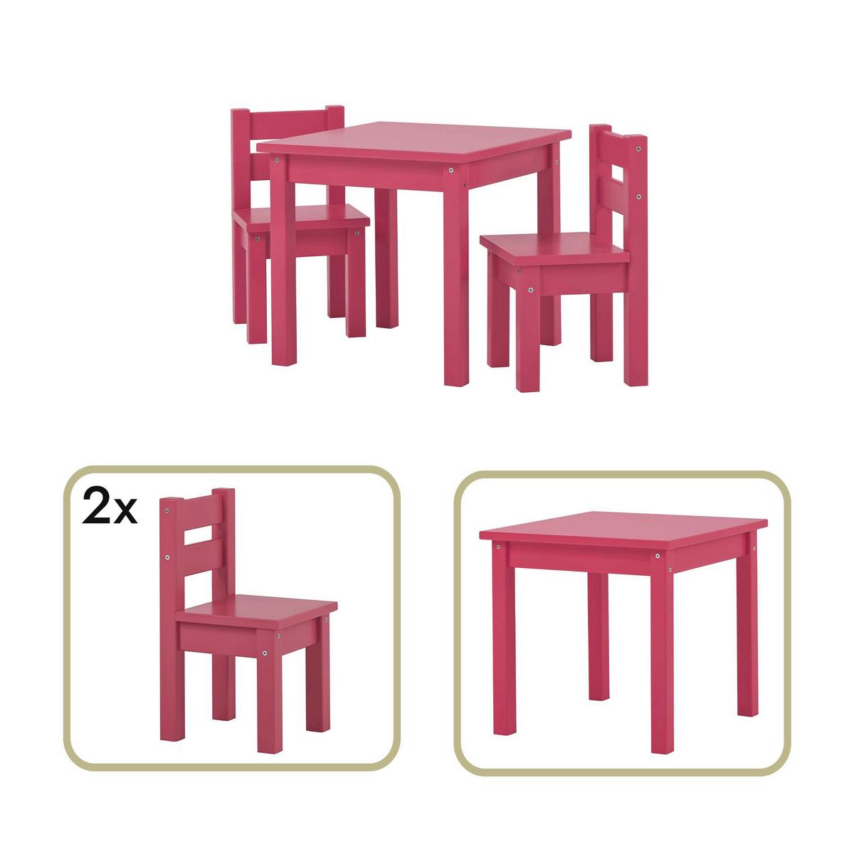 Kindersitzgruppe Bundle Mads Pink - Pink, MODERN, Holz - MID.YOU