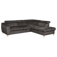 Ecksofa Aspen mit Bettkasten Webstoff Dunkelgrau 245x208 cm - Dunkelgrau/Buchefarben, Design, Textil (245/208cm) - Livetastic