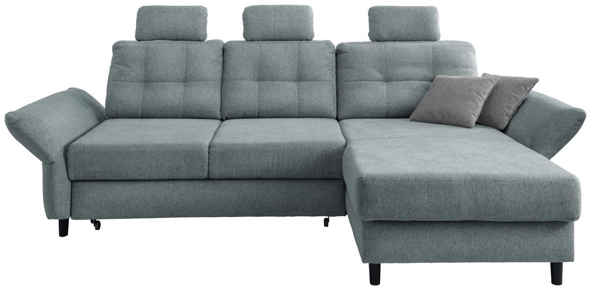 Ecksofa Brizzini Mintgrau S: 250-280/176 Cm - Mintgrau/Blau, MODERN, Holz/Textil (250-280/176cm) - Livetastic