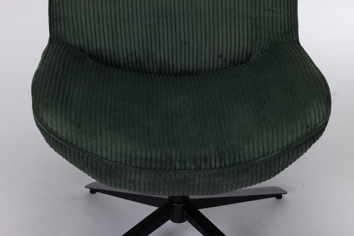 Relaxsessel Maro Grün B: 66 cm - Schwarz/Grün, Basics, Textil/Metall (66/76/75cm) - Livetastic