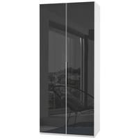 Drehtürenschrank 100cm Level, Grau/Weiß - Weiß/Grau, MODERN, Glas/Holzwerkstoff (100/236/58cm) - MID.YOU