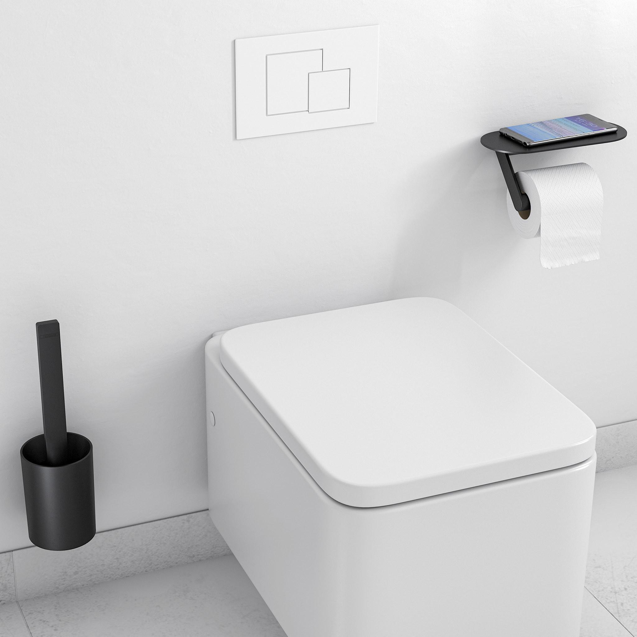 Toilettenpapierhalter Wandmontage Kunstoff - Schwarz, Basics, Kunststoff (39,7/16,7/24,6cm) - Hansgrohe