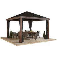 Pavillon Valencia 363x310x363 cm wetterfest - Braun, Basics, Metall (363/310/363cm)