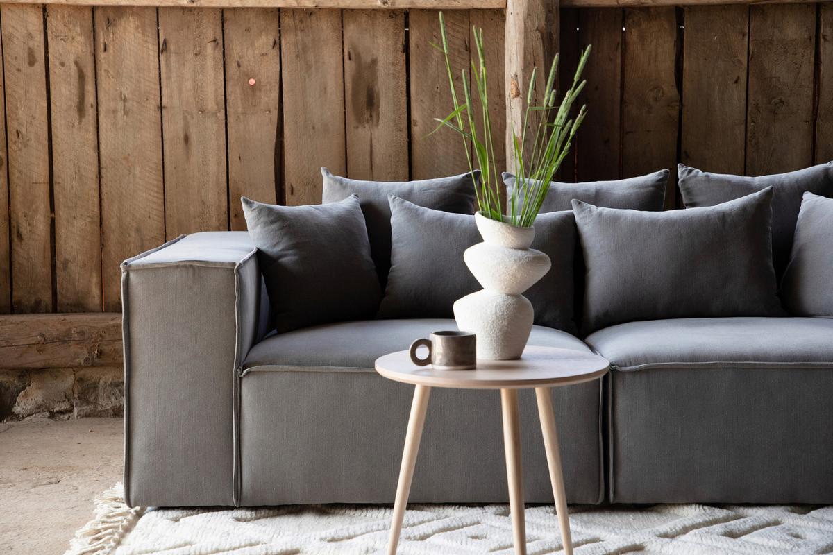 2-Sitzer-Sofa Gillholmen - Schwarz/Grau, Design, Kunststoff/Textil (232/80/116cm) - Livetastic