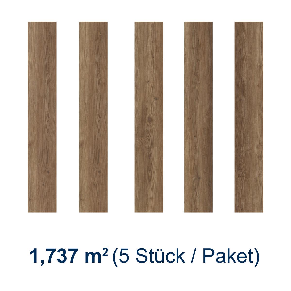 Designboden Eichefarben /mokka Lhd. Stärke 6,5mm - Eichefarben/Mokka, Basics, Kunststoff (152.4/22.8/0.65cm)