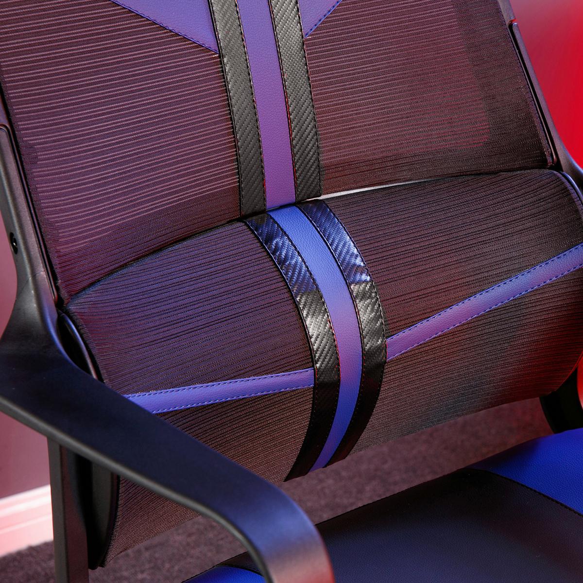 Gaming Stuhl Helix Mit Kissen Blau/schwarz - Blau/Schwarz, MODERN, Kunststoff/Textil (68/112,5/72cm) - X Rocker