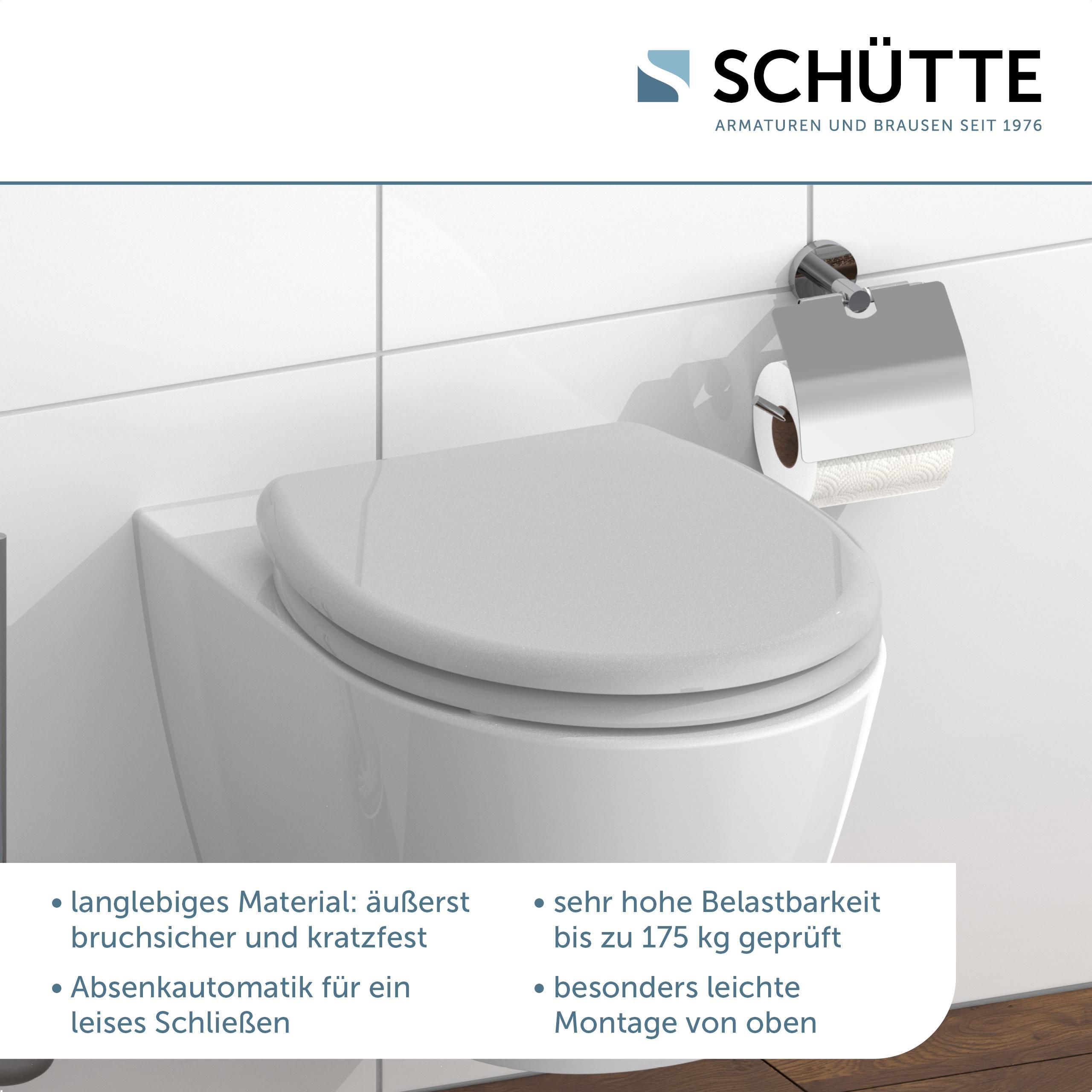 WC-Sitz Grau Mit Absenkautomatik - Grau, Basics, Kunststoff (45/5,5/37,5cm) - Schütte