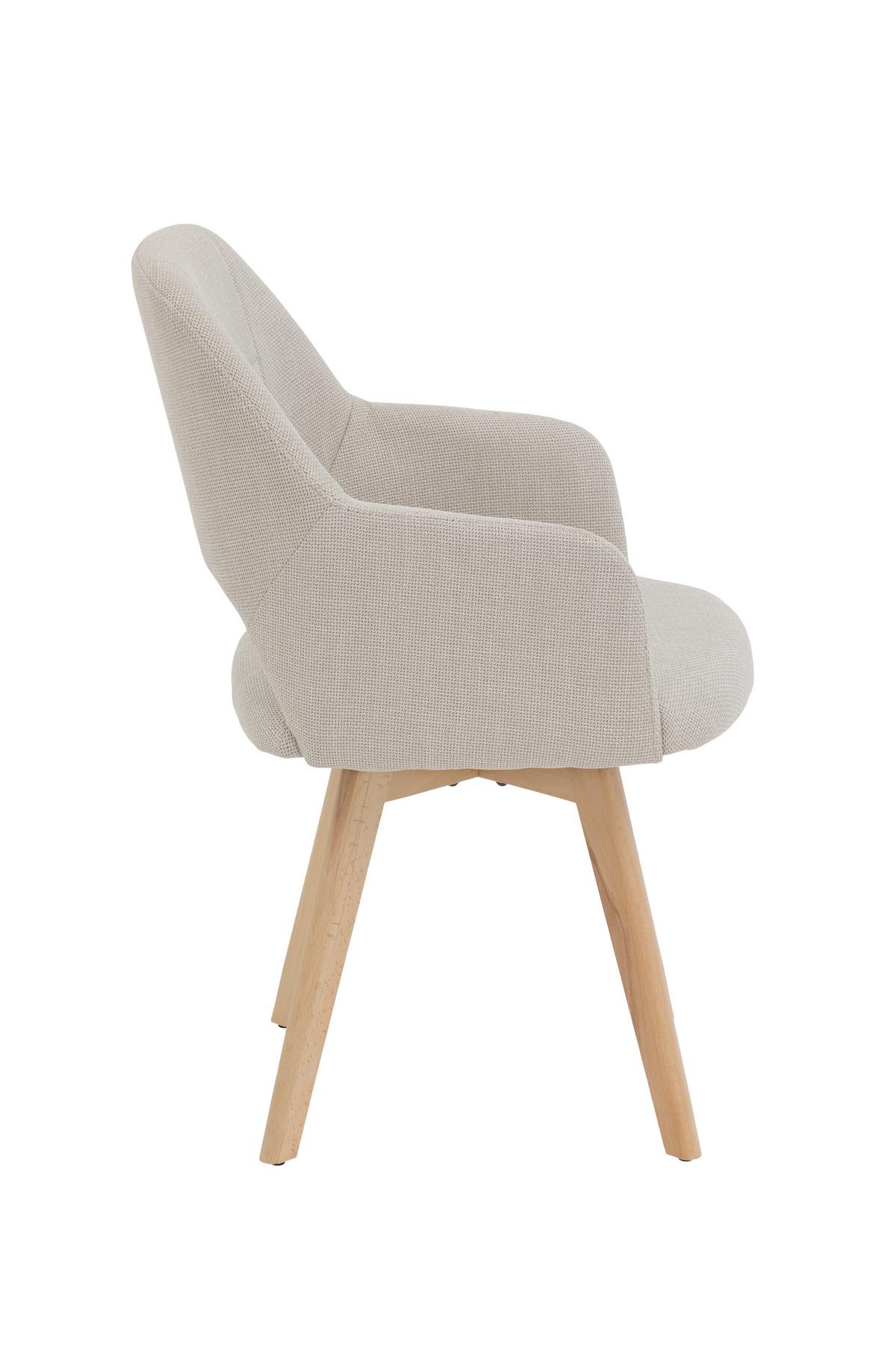 SESSELSET STADE S 2ER-SET - Beige/Buchefarben, MODERN, Holz/Textil (57/88/61cm) - P & B