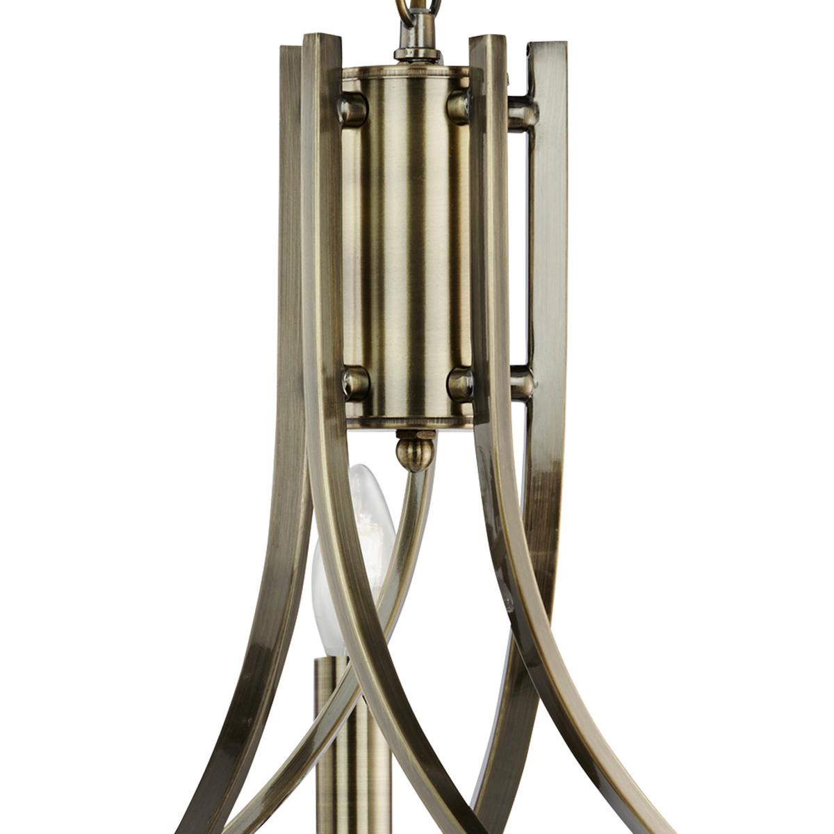 Kronleuchter 4165-5ab Ascona - Messingfarben, KONVENTIONELL, Glas/Metall (62/90cm)