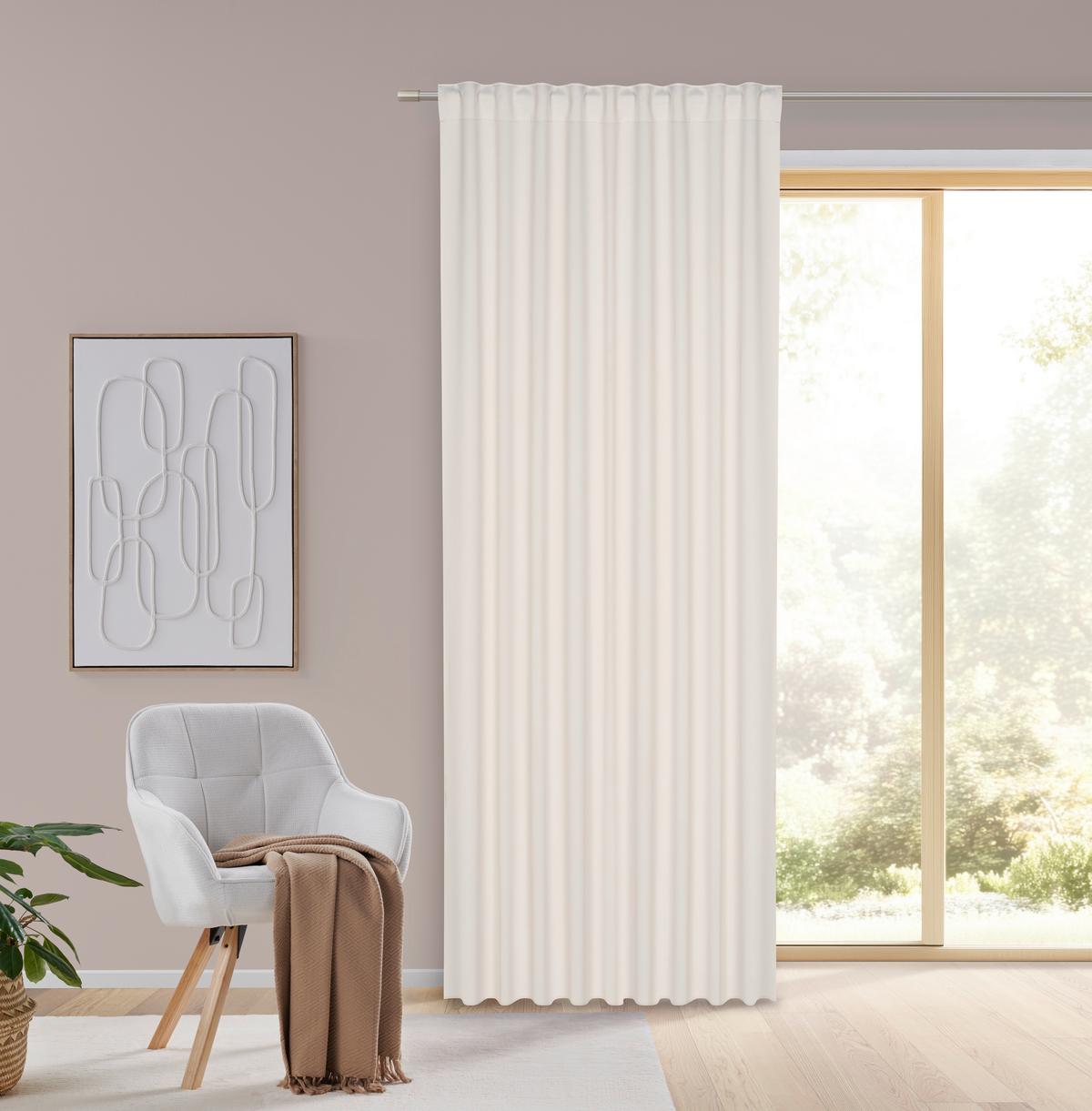 ZATEMŇOVACÍ ZÁVES HENRI - biela, textil (135/245cm) - Mömax