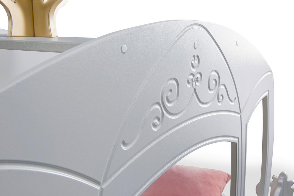 Kinderbett Prinzessin Kutsche Weiß - Weiß, LIFESTYLE, Holz/Holzwerkstoff (90/180cm) - Livetastic