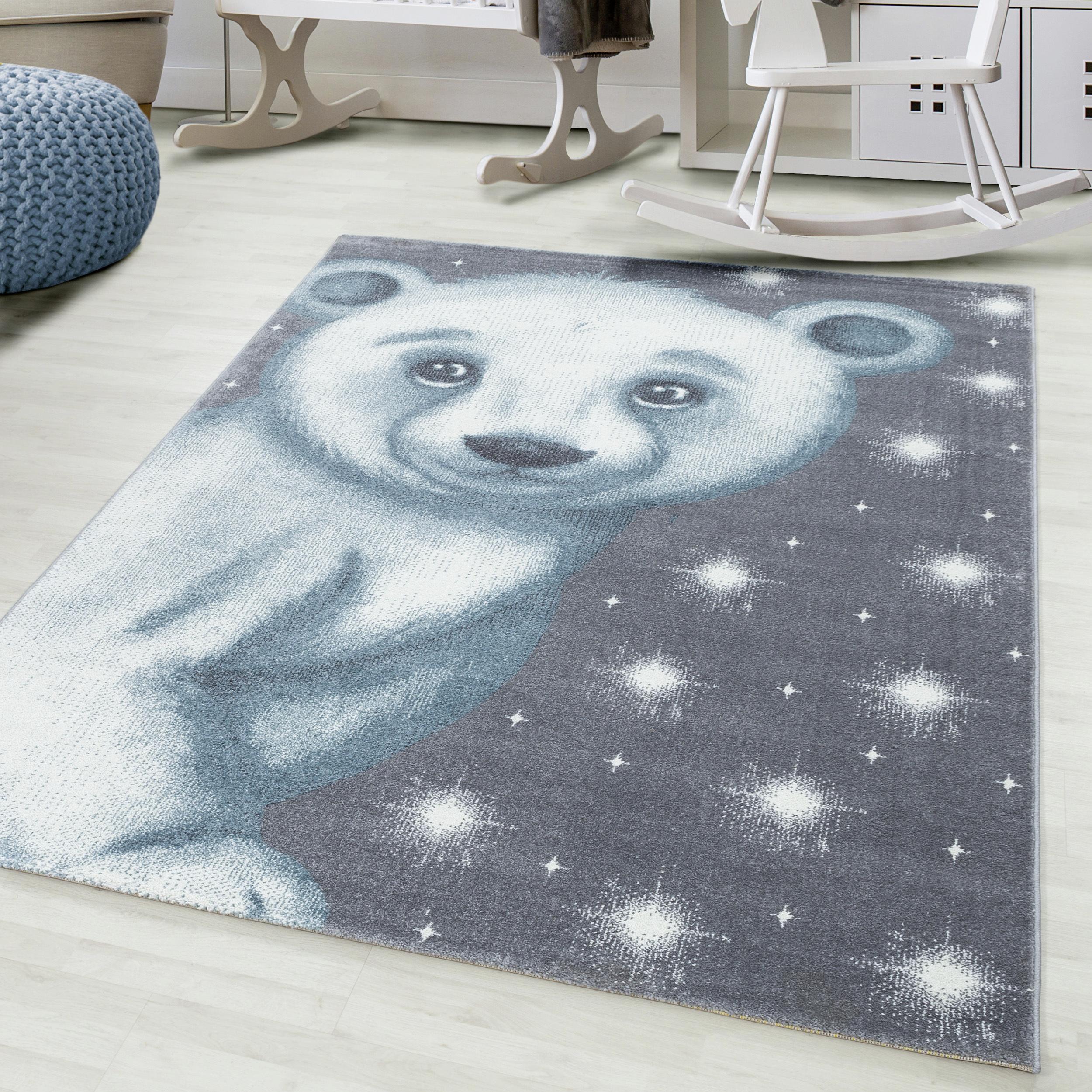 Detský koberec MEDVEĎ MODRÁ 80x150cm - modrá, Trend, textil (80/150cm) - Bessagi Home