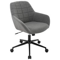 Drehstuhl Bridge Mit Rollen Und Armstützen Grau - Schwarz/Grau, MODERN, Textil/Metall (63/81-89/62cm) - MID.YOU