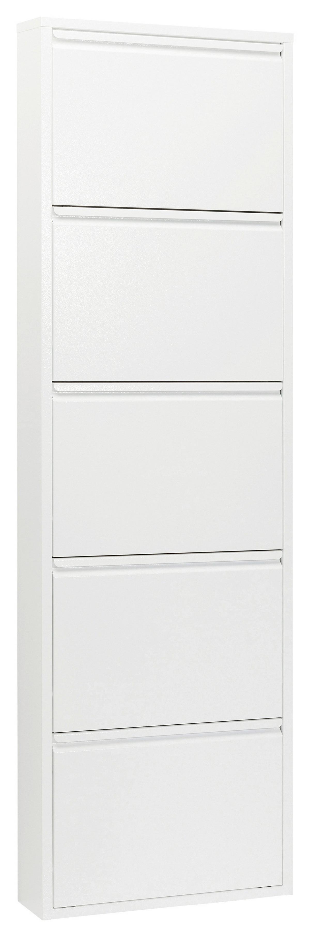 Schuhkipper Caruso 5 Klappen Weiß B: 50 cm - Weiß, Basics, Metall (50/170/15cm) - Kare-Design