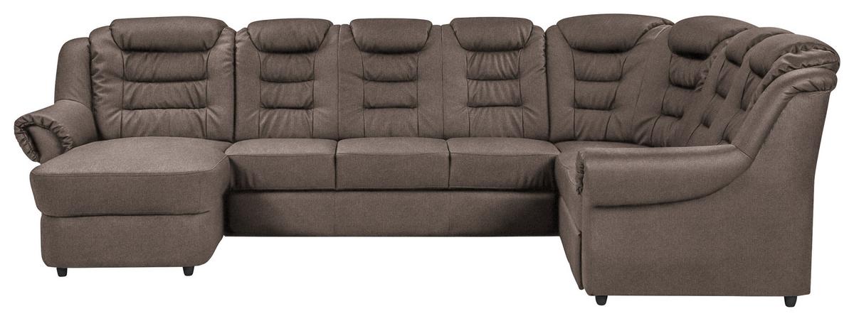 Wohnlandschaft Boston Taupe Chenille - Taupe/Schwarz, KONVENTIONELL, Textil (165/333/216cm) - Livetastic