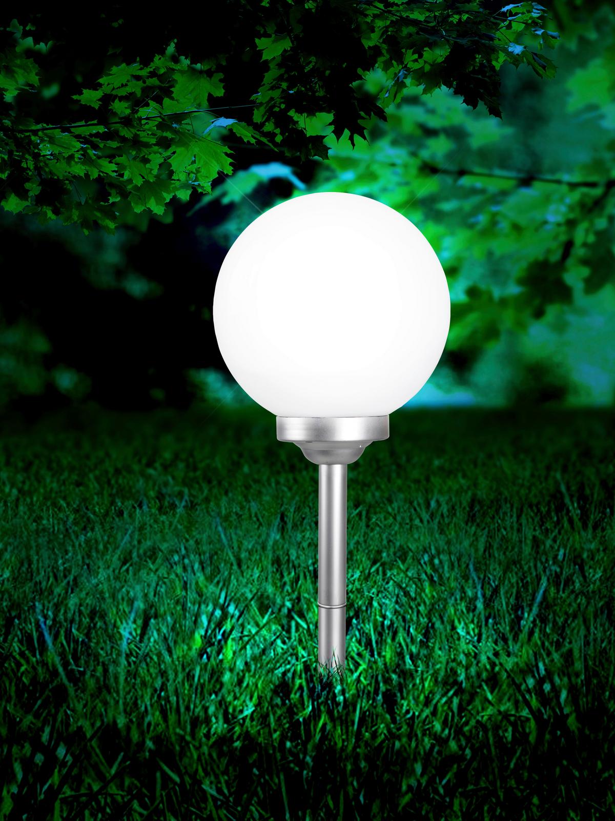 Solarleuchte 3378 - Silberfarben/Weiß, Basics, Kunststoff (30/70cm) - Globo