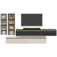 Lowboard Pascal 230cm, Schwarz Pascal - Schwarz/Eiche Artisan, MODERN, Holzwerkstoff (200/160/35cm)