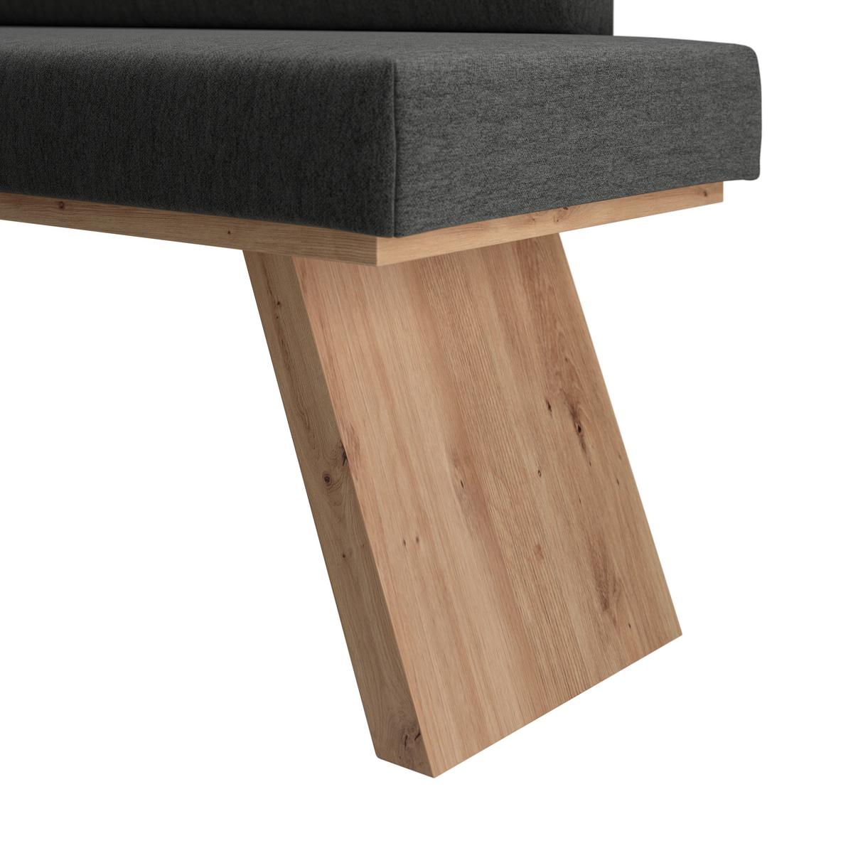 Eckbank Emma Ii - Eichefarben/Schwarz, KONVENTIONELL, Holzwerkstoff/Textil (150/185cm)