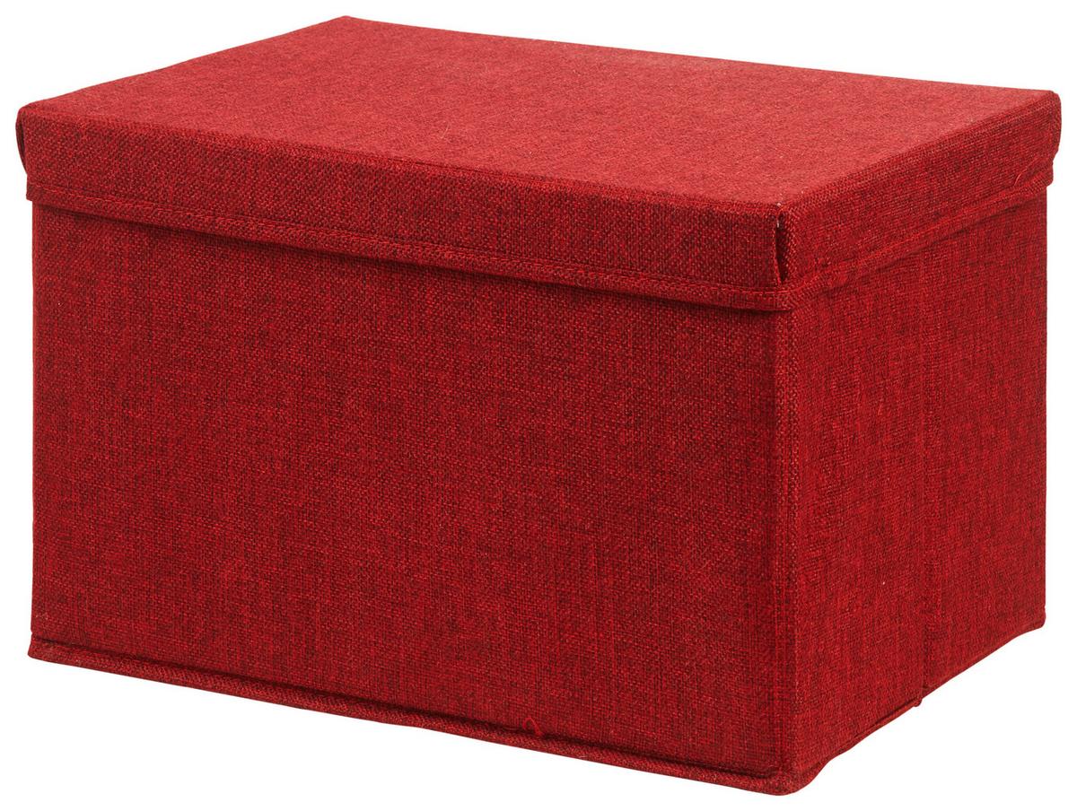 SKLÁDACÍ KRABICE CINDY - CA. 23L -EXT- - červená, Moderní, karton/textil (38/26/24cm) - Mömax