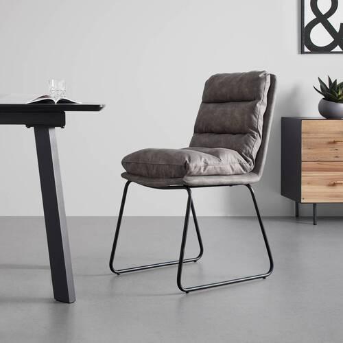 Jídelní židle KONA šedá - šedá/černá, Moderní, kov/dřevo (48/90/65cm) - P & B