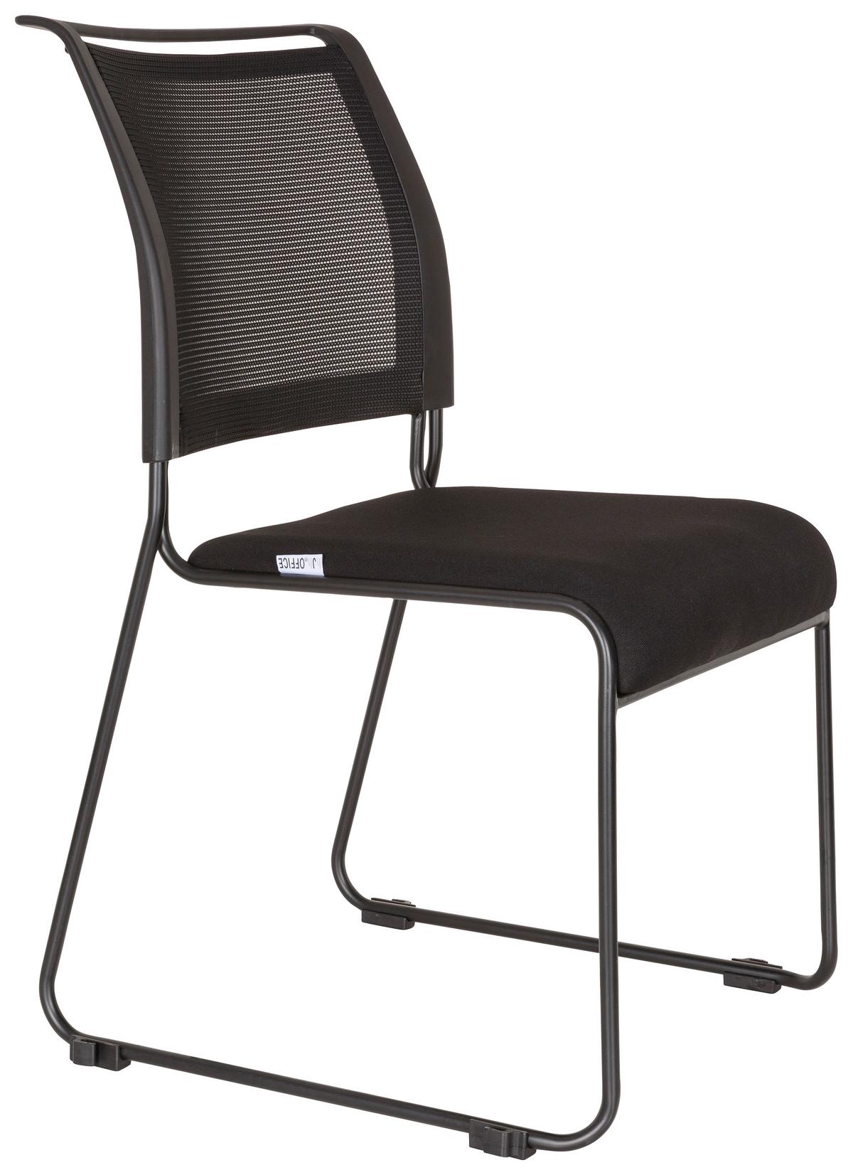 Besucherstuhl Padua V Schwarz - Schwarz, MODERN, Textil/Metall (48/87/61cm) - MID.YOU