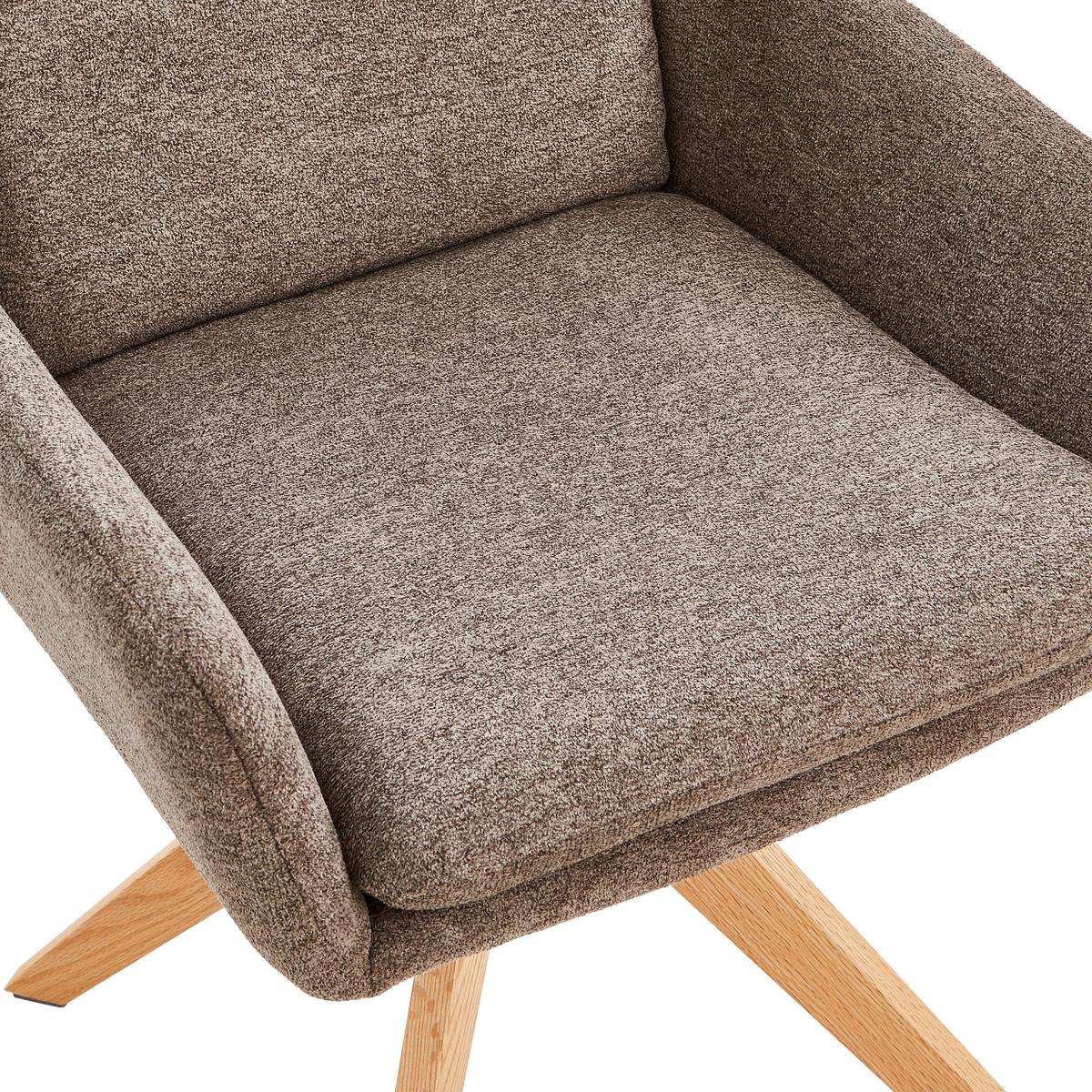 Armlehnstuhl Slide Braun B: 58 cm - Eichefarben/Braun, MODERN, Holz/Textil (58/91/63,5cm) - Livetastic