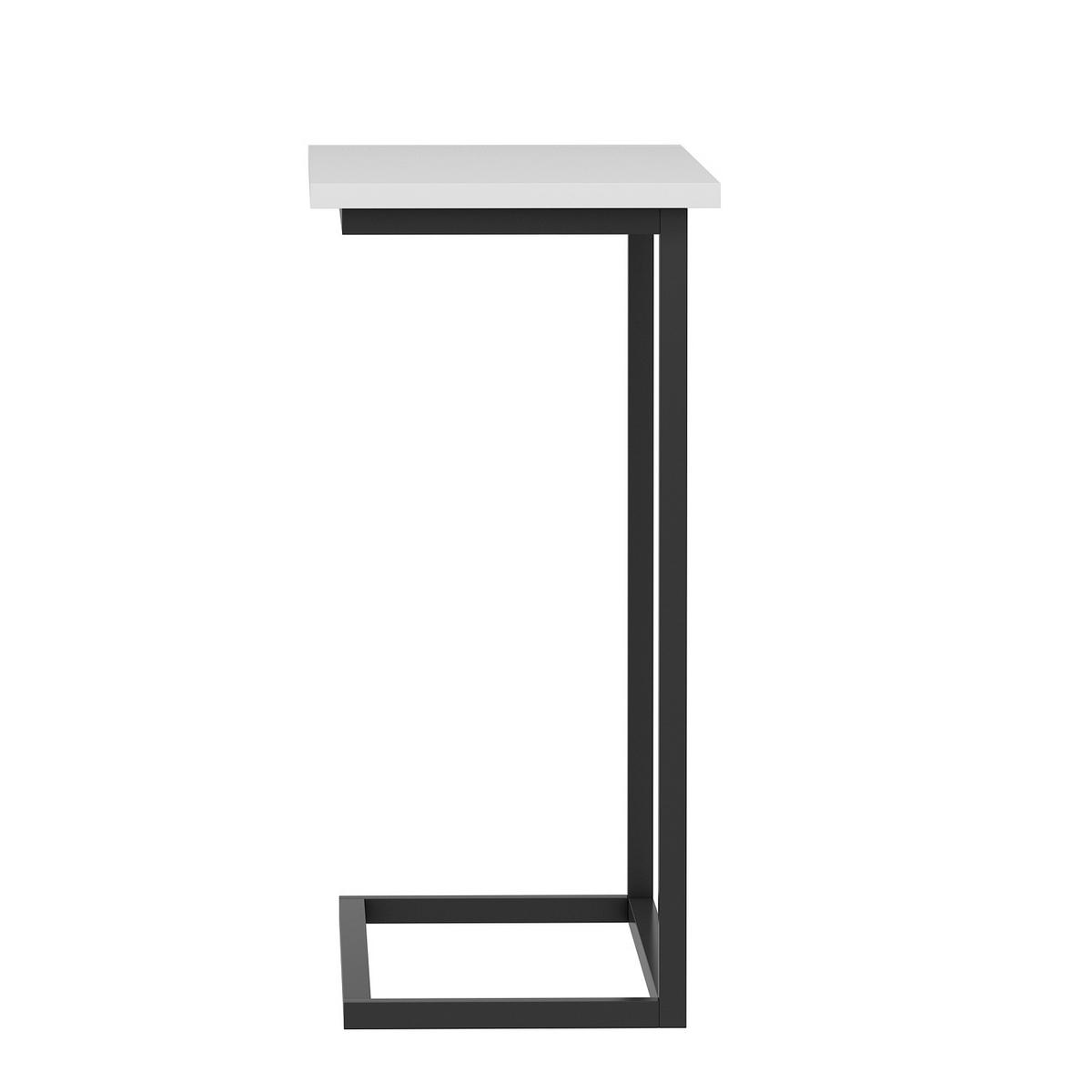 Beistelltisch Narin Weiß B: 64 cm - Schwarz/Weiß, Design, Holzwerkstoff/Metall (64/30/62cm) - Livetastic