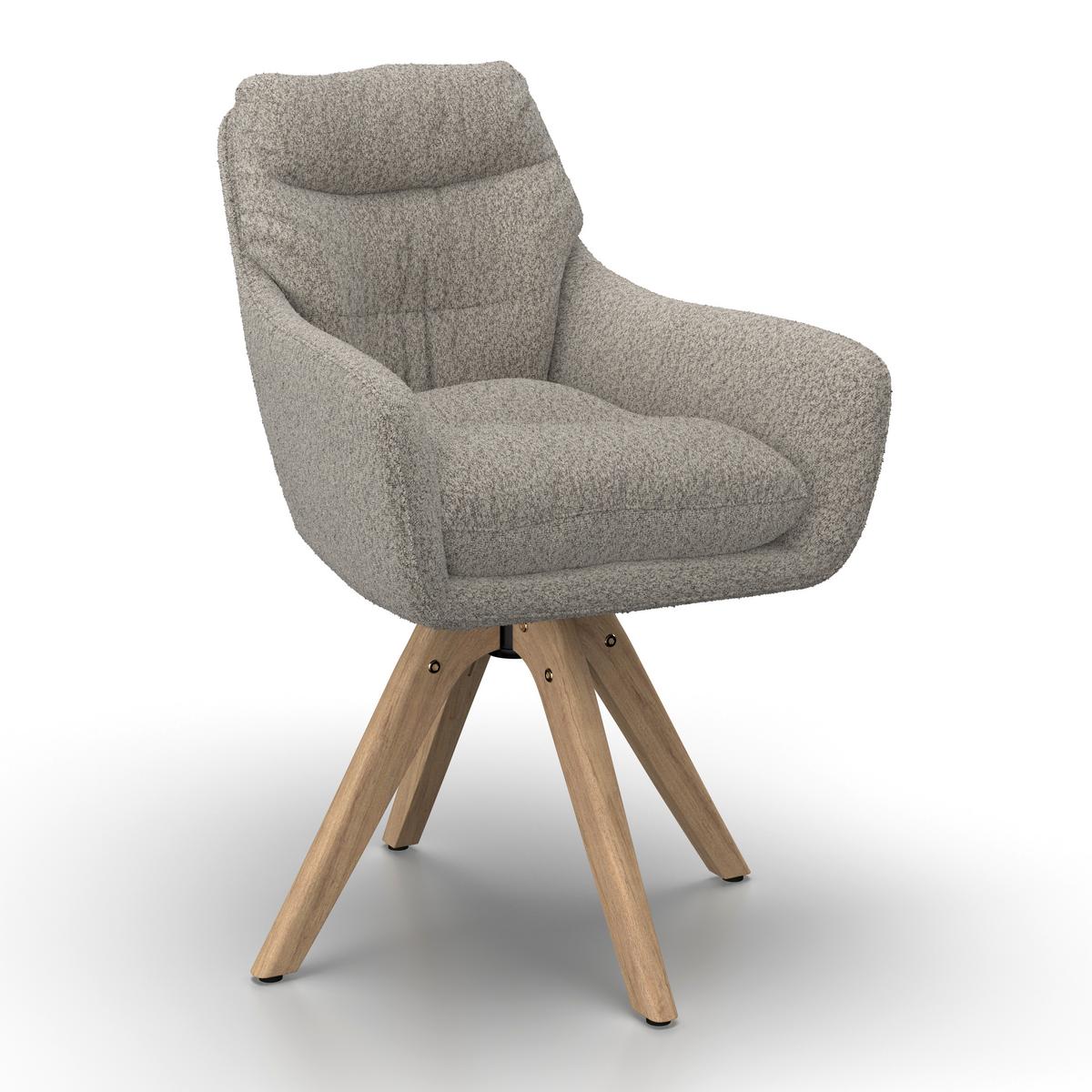 ŽIDLE S PODRUČKAMI JUANA - světle šedá/přírodní barvy, Moderní, dřevo/textil (61/93/65cm) - Bessagi Home