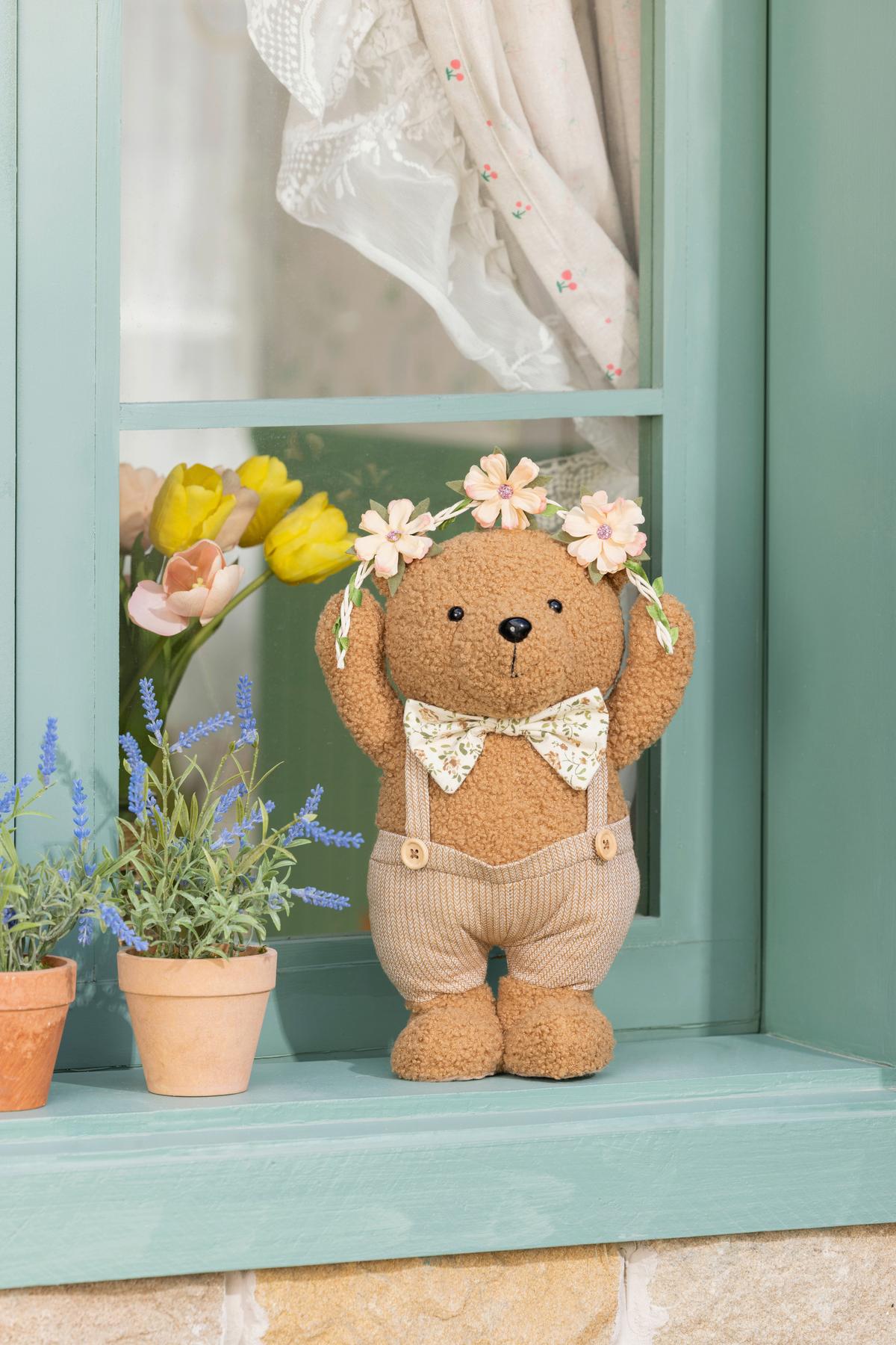 Dekobär Puuh - Braun/Grau, KONVENTIONELL, Holz/Kunststoff - Luca Bessoni