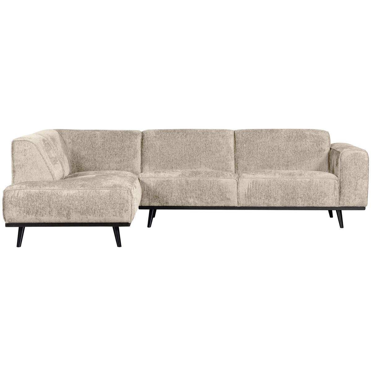 Ecksofa Statement Naturfarben S: 210x274cm - Schwarz/Naturfarben, Design, Textil (210/274cm) - Livetastic