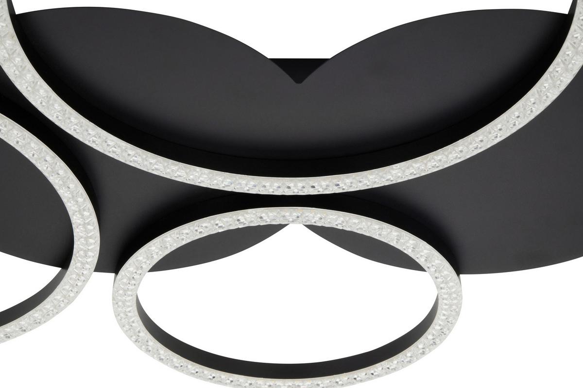 Led-deckenleuchte, 4000k Big - Schwarz, MODERN, Kunststoff/Metall (82/52/5cm)