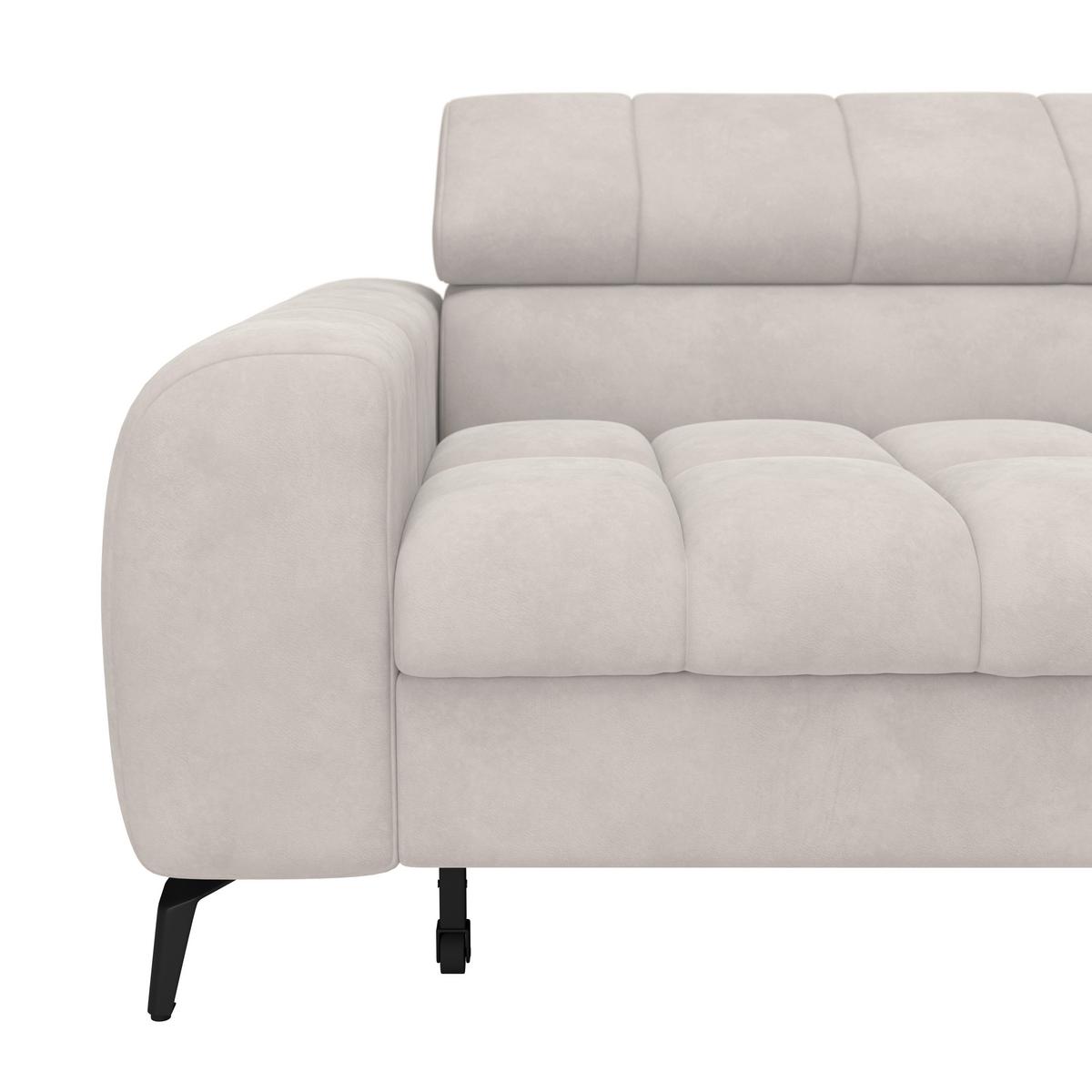 Ecksofa Volf Rechts New Weiß, S: 261x203 cm - Schwarz/Weiß, Trend, Kunststoff/Textil (261/203cm)