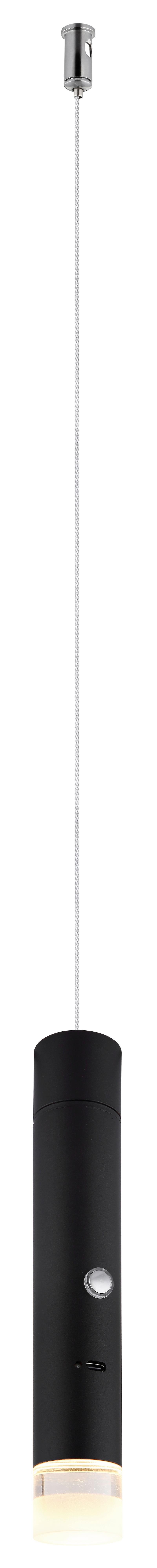 ZÁVĚSNÉ LED SVÍTIDLO PELO - černá/čiré, Design, kov/plast (38/120cm) - Globo