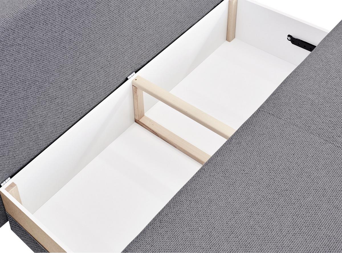 POHOVKA BOXSPRING INES - antracitová/chrómová, Modern, drevo/textil (203/96/102cm) - Luca Bessoni