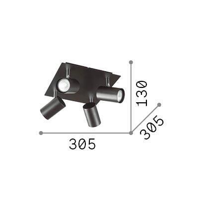 Deckenleuchte Bianco Weiß L: 30,5 Cm - Weiß, Basics, Metall (30,5/30,5/13cm) - Ideal Lux