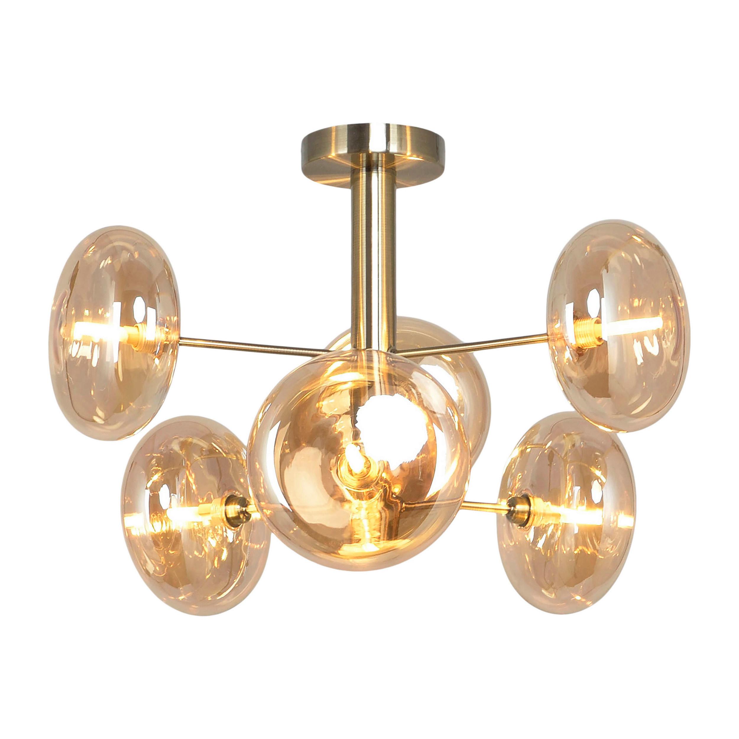 Deckenleuchte Orion - Messingfarben, Basics, Glas/Metall (53/38cm) - Näve
