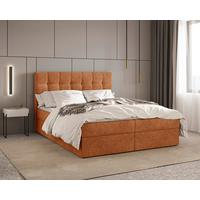 Boxbett Oslo mit Topper 140x200 - Schwarz/Kupferfarben, MODERN, Holz/Kunststoff (140/200cm) - Livetastic