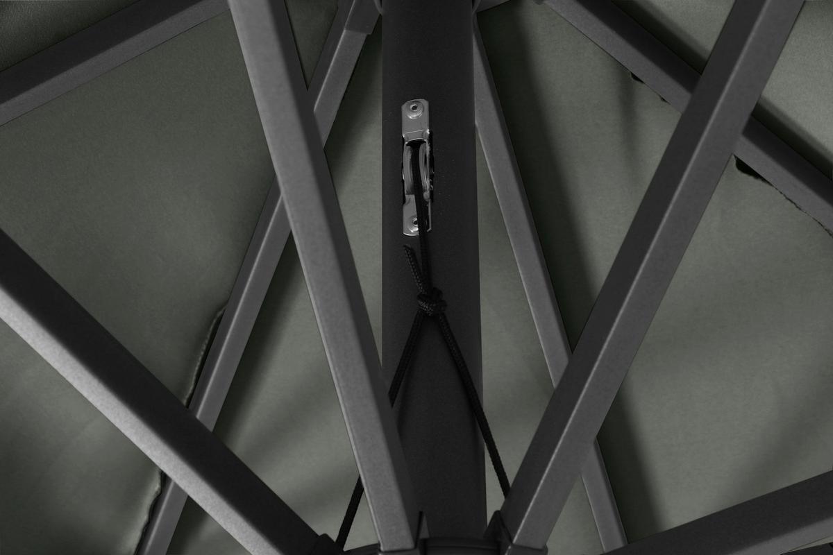 Sonnenschirm BxHxT 300x256x200 cm Anthrazit/Olivgrün - Anthrazit/Olivgrün, KONVENTIONELL, Textil/Metall (300/200cm) - Siena Garden