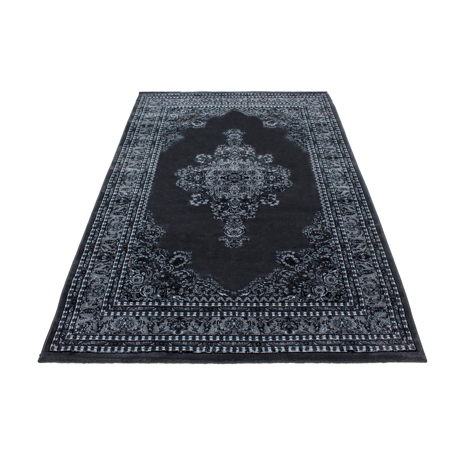 Orientalischer Webteppich Grau Marrakesh 80x150 cm - Schwarz/Grau, KONVENTIONELL, Textil (80/150cm)