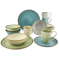 Kombinovaný servis NATURE COLLECTION, 16-dielny - modrá/sivá, Trend, keramika - Creatable