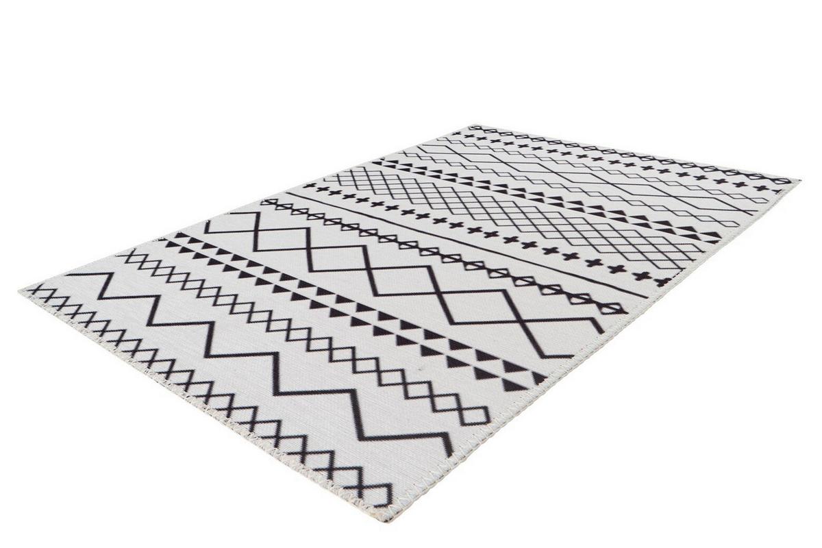 Flachwebteppich Schwarz/Weiß Maya 160x230 cm - Schwarz/Weiß, Basics, Textil (160/230cm) - Kayoom