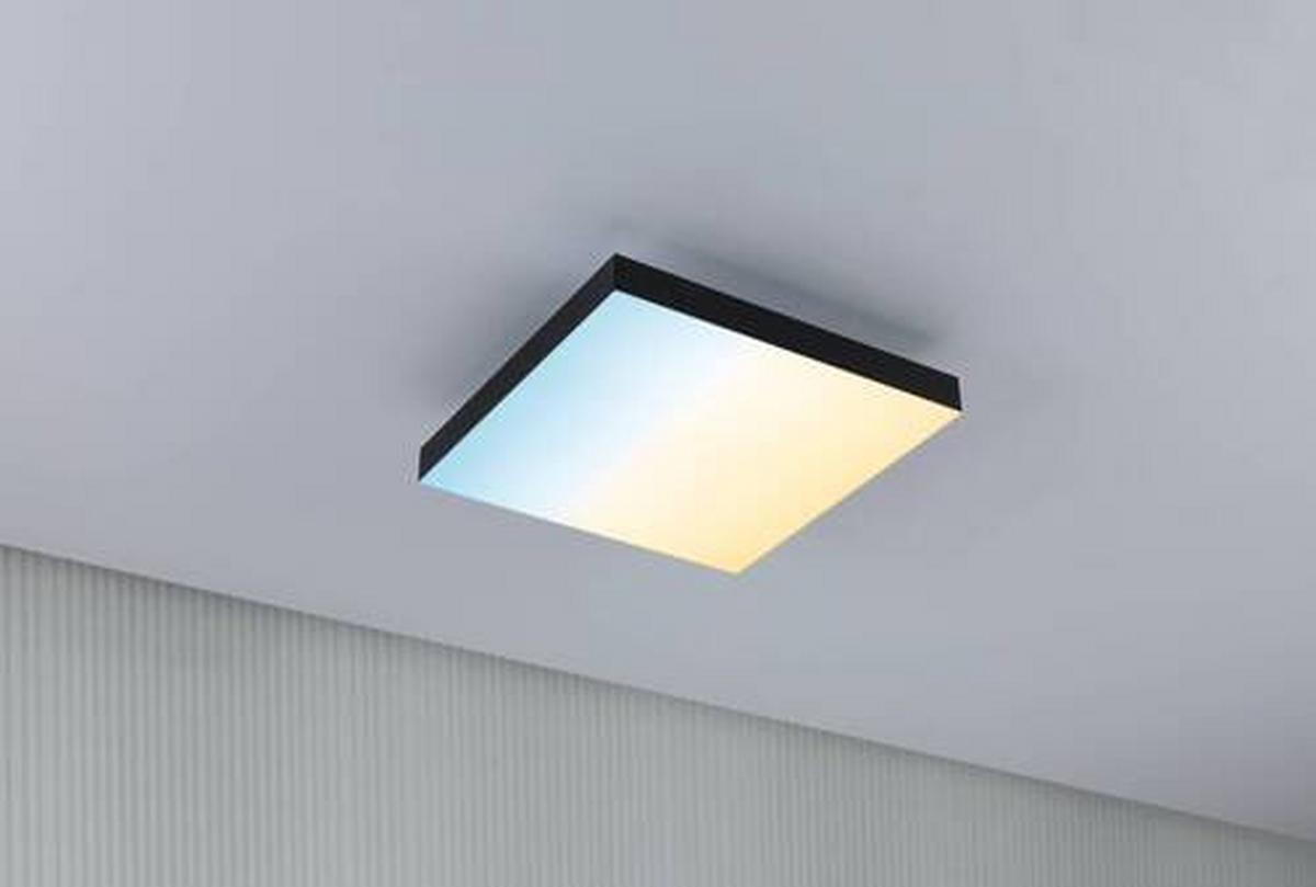 Led-paneel L: 29,5 Cm Dimmbar - Schwarz, Basics, Metall (29,5/29,5/6,4cm) - Paulmann
