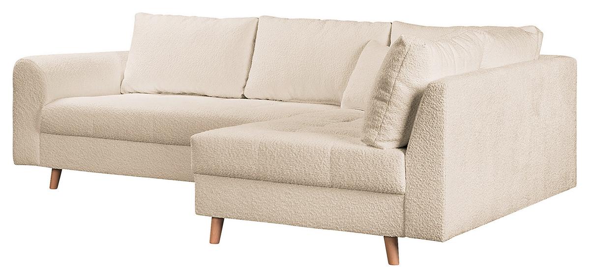 Ecksofa Ariella Weiß S: 231x161 Cm - Naturfarben/Weiß, Design, Textil (231/161cm) - Livetastic