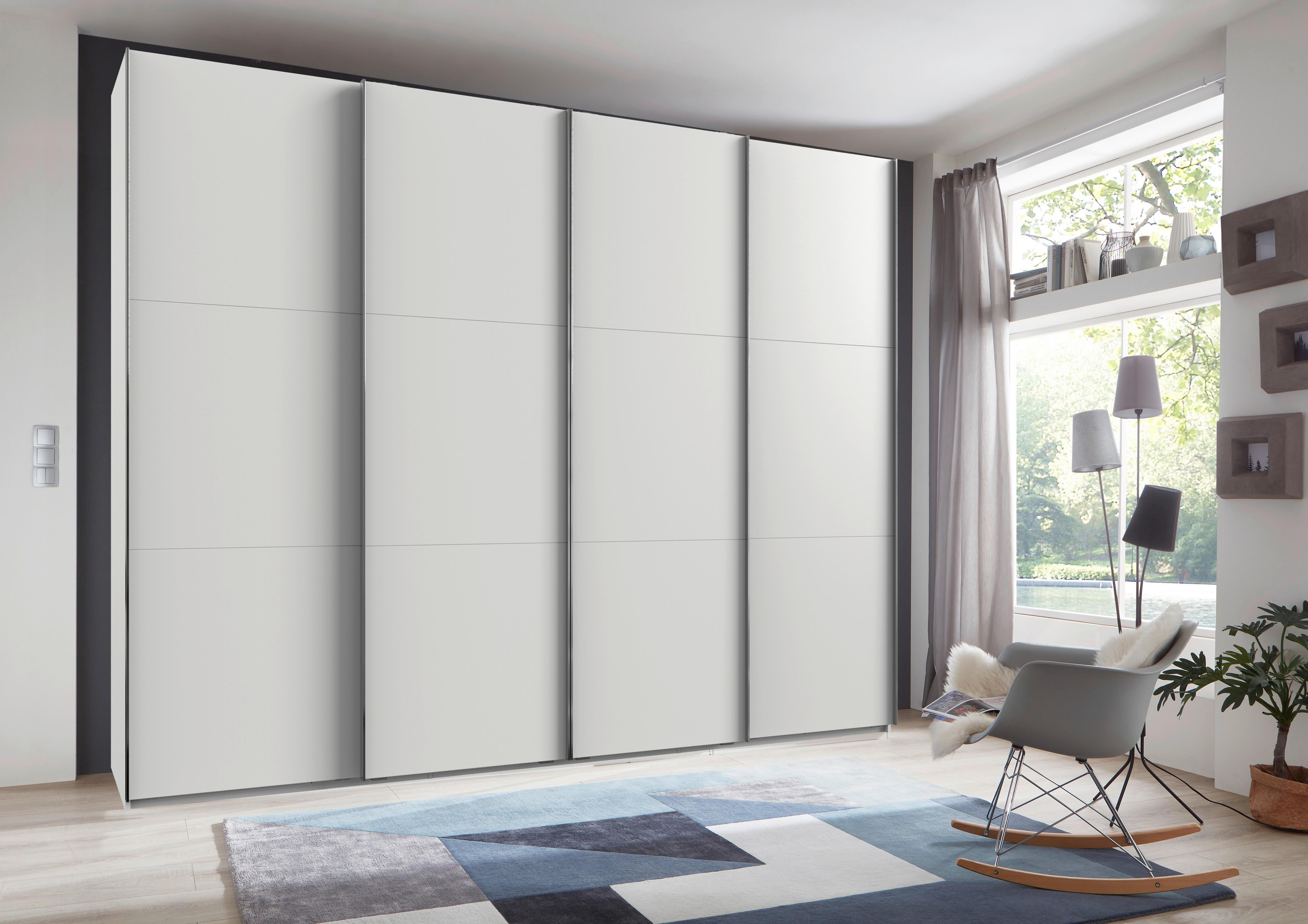 Schwebetürenschrank 300cm Level, Weiß - Weiß, MODERN, Holzwerkstoff (300/236/65cm) - MID.YOU