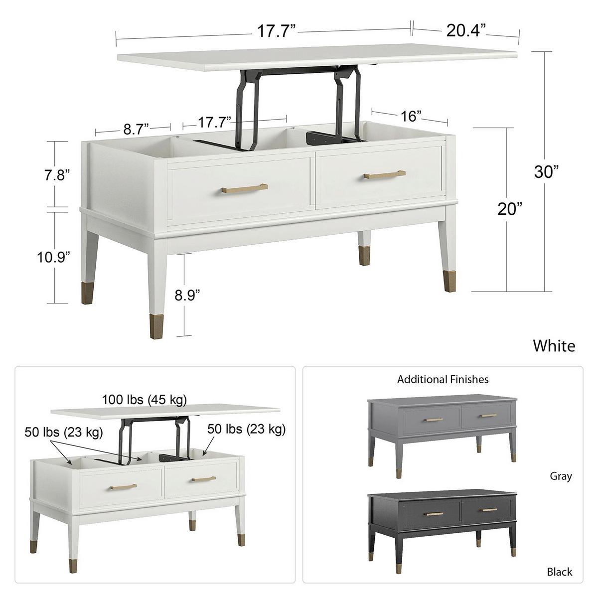 Couchtisch Westerleigh Schwarz B: 106 cm - Schwarz, Design, Holzwerkstoff/Metall (106/52/51cm) - MID.YOU